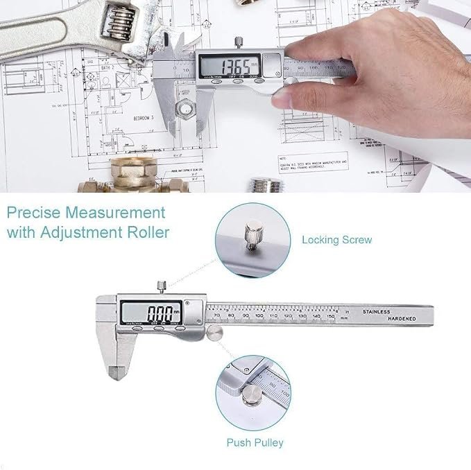 Digital Electronic Vernier Caliper (0-150mm) - Stainless Steel  DC068-0150