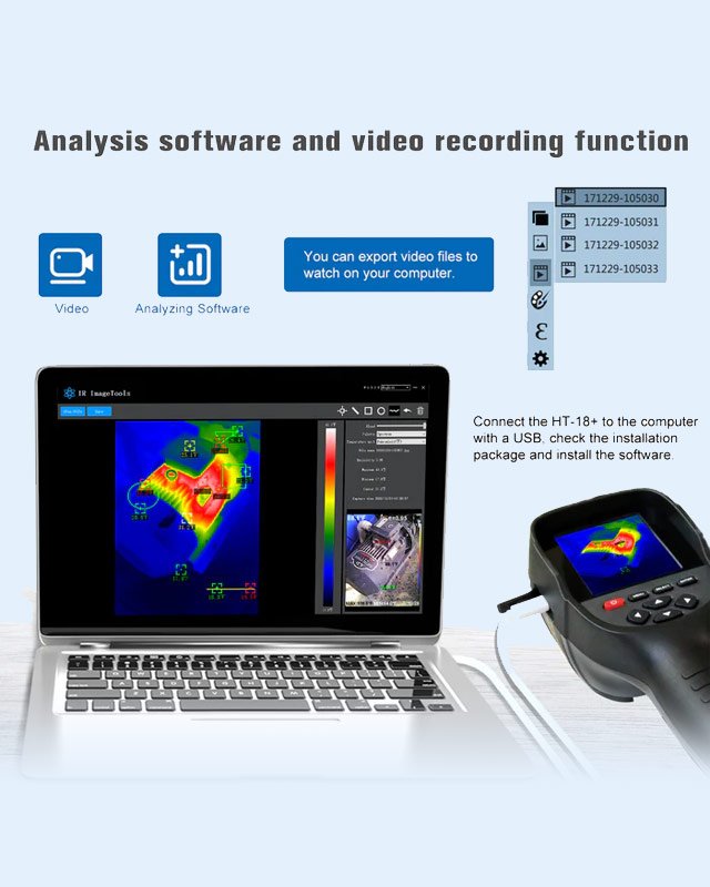 HTI HT-18+ Thermal Imager 256×192 IR Camera with Video & Analysis