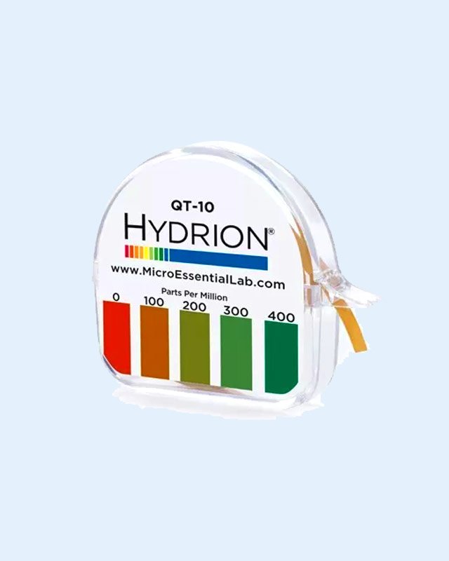 HYDRION QT-10 QUATERNARY Sanitizer Ouat TEST PAPER for Ranges 0-400 ppm