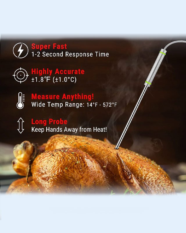 TP17H Leave-In 4-Probes Meat Thermometer