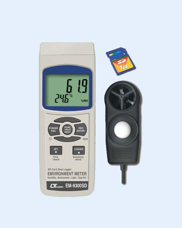 EM-9300SD A device for measuring and recording air speed, temperature, humidity,