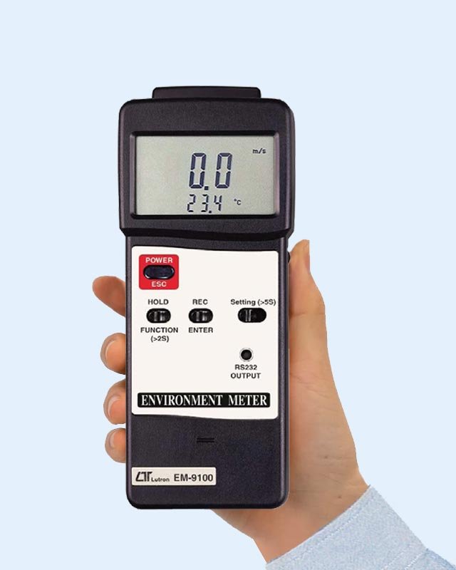 EM-9100 4 x 1 Air Velocity/Humidity/Temperature Light Meter