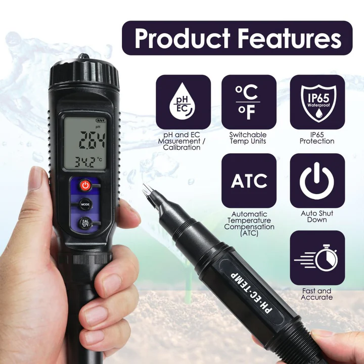 WQM-448 Soil  Waterproof pH/EC/Temperature 3 in 1 tester