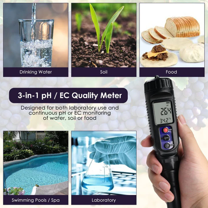 WQM-448 Soil  Waterproof pH/EC/Temperature 3 in 1 tester